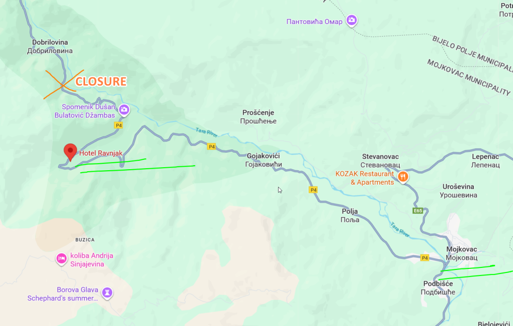 Ravnjak Road Closure